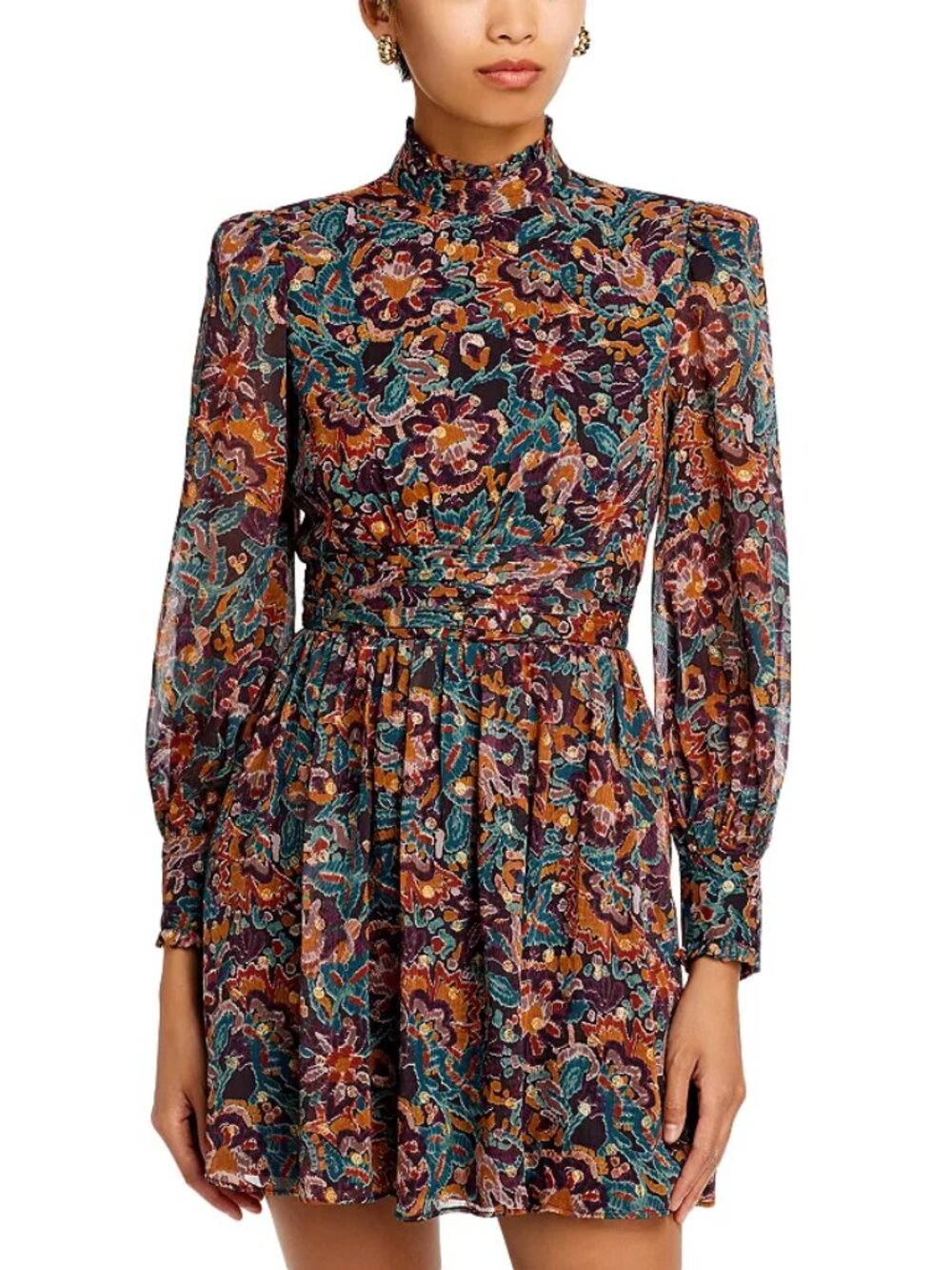 AQUA Ruched Waist Mini Dress